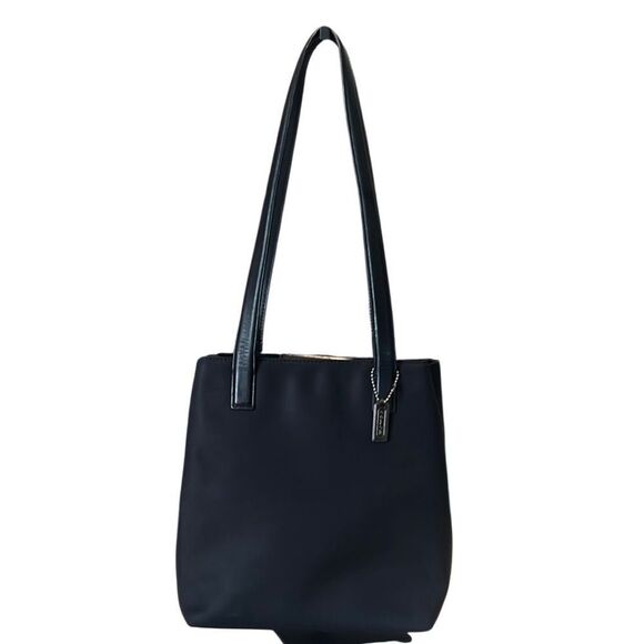 Coach Handbags - Coach Mercer Black Nylon Leather Trim Hang Tag Triple Section Shoulder Bag 7411